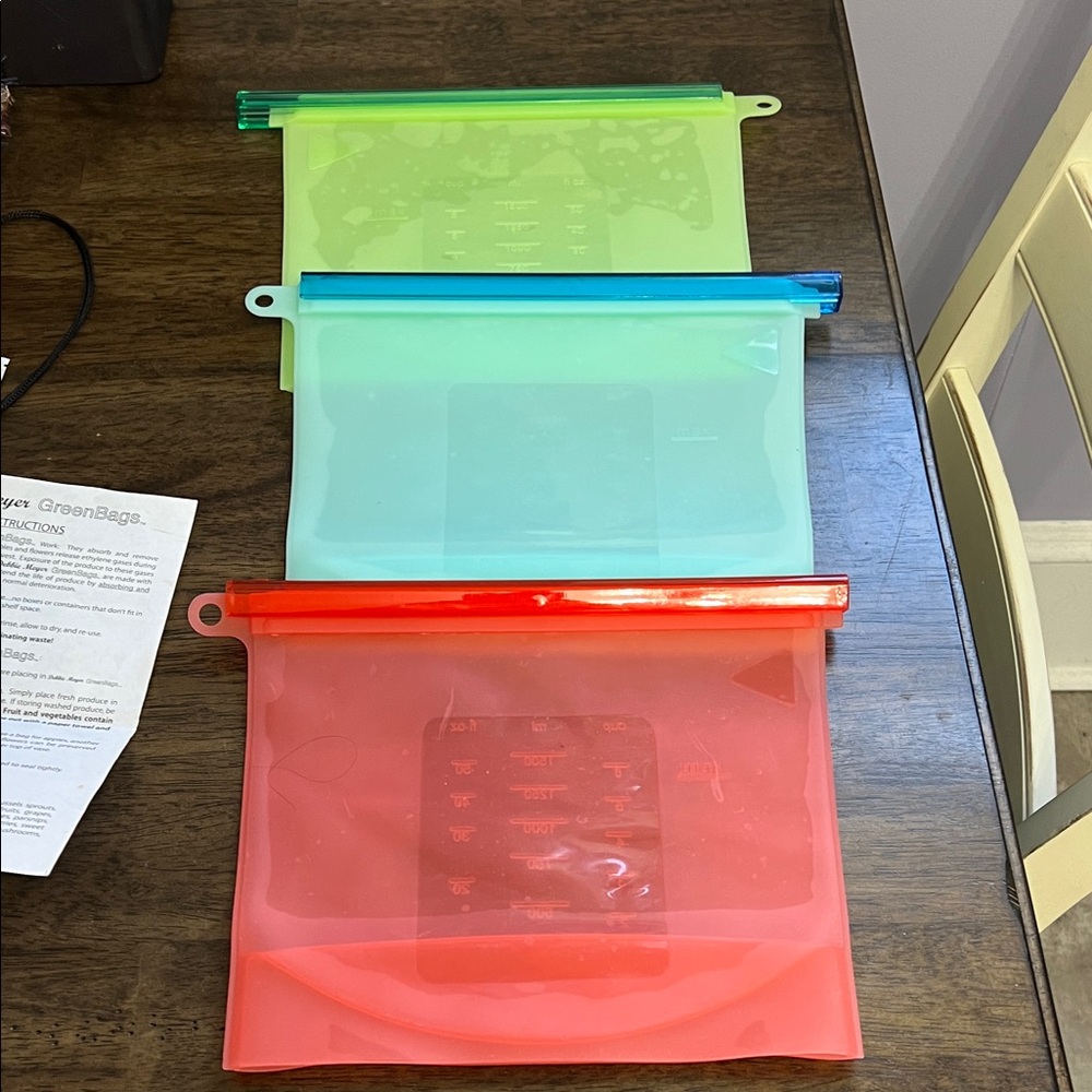 Set of Three Silicone Storage Bags